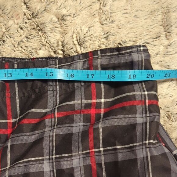 OP Ocean Pacific Swim Trunks Board Shorts Men's Black Plaid Size XL 40-42 - Picture 6 of 7